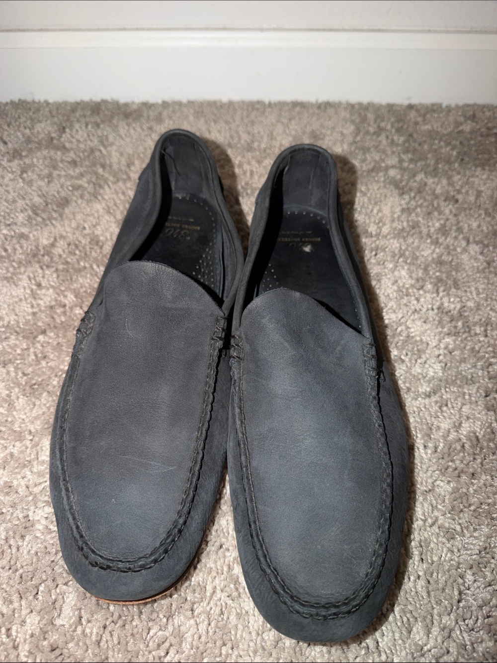 Brooks Brothers Men's Black Slip-On Suede Loafers
